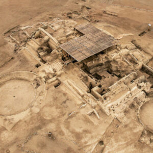 Vista aérea de Vichama y excavaciones